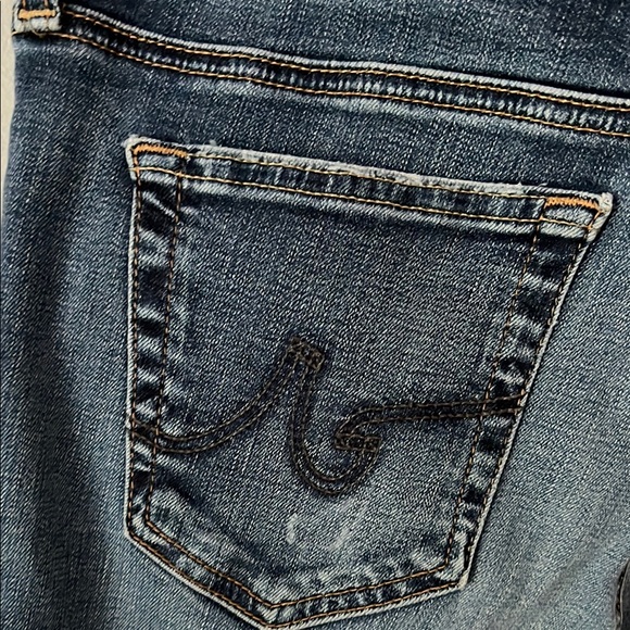 Ag Adriano Goldschmied The Stevie Roll-up Slim Straight Blue Denim 👖 - Picture 6 of 10